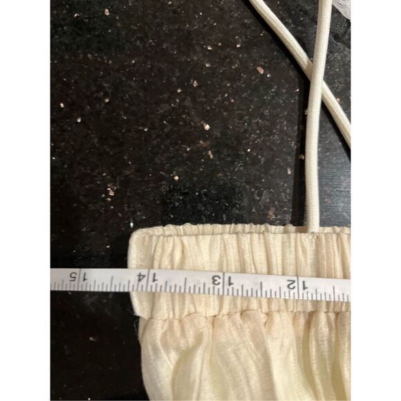 Forever 21 Layered Babydoll Mini Dress cream vanilla textured, layered hem Small - Picture 3 of 5